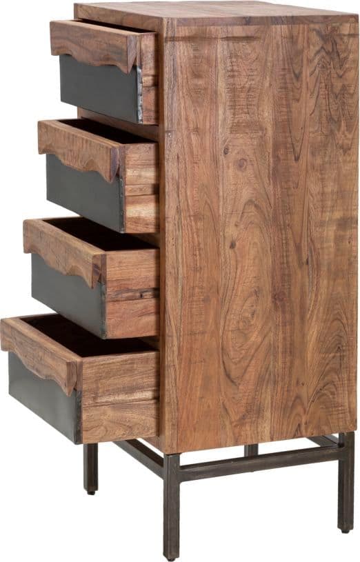 Cassettiera "Yellowstone" struttura in legno di acacia e metallo per interni in Cassettiere Decor Space - Altamura, commercioVirtuoso.it