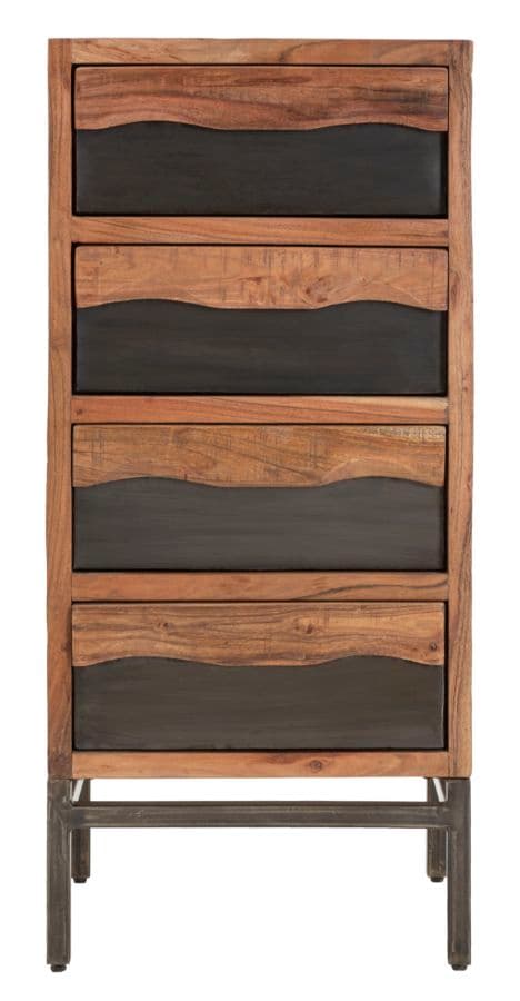 Cassettiera "Yellowstone" struttura in legno di acacia e metallo per interni in Cassettiere Decor Space - Altamura, commercioVirtuoso.it