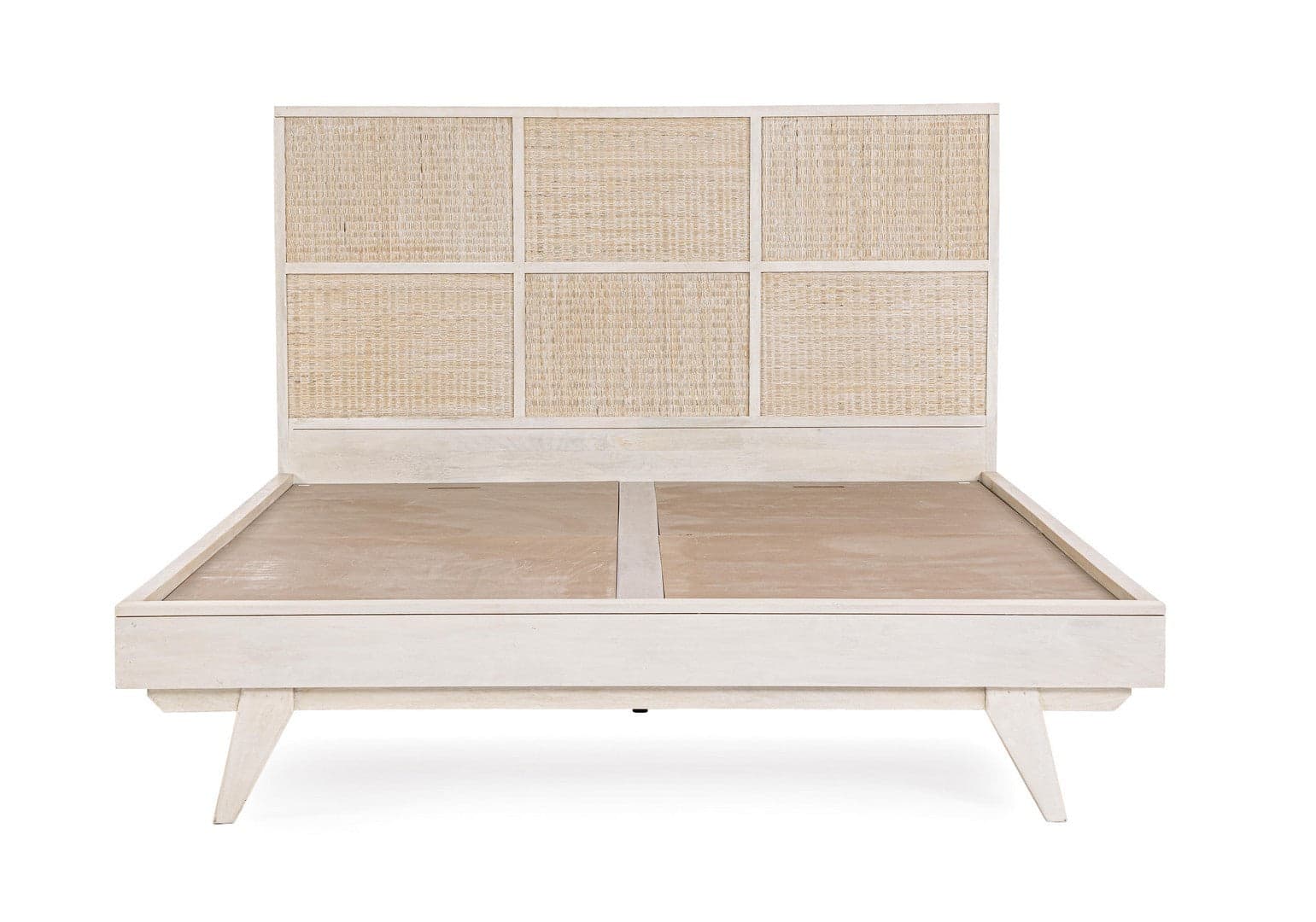 Letto a due posti "Sahana" con Struttura in legno di mango, stile moderno in Materassi Decor Space - Altamura, commercioVirtuoso.it