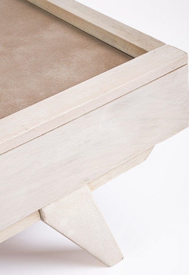 Letto a due posti "Sahana" con Struttura in legno di mango, stile moderno in Materassi Decor Space - Altamura, commercioVirtuoso.it