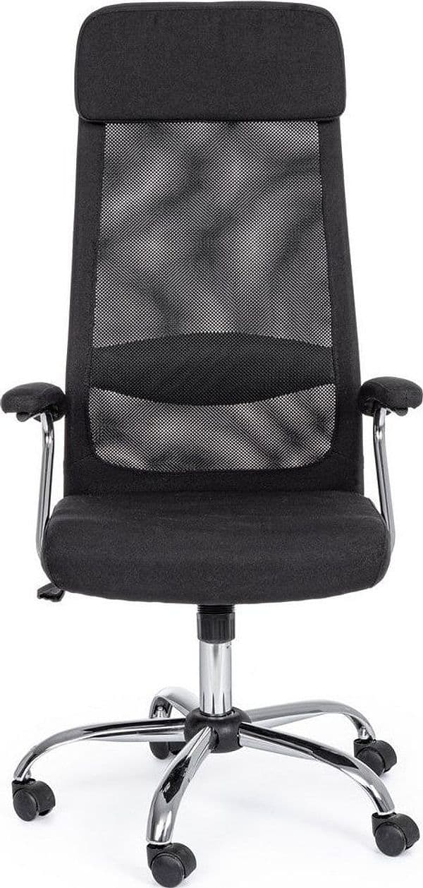 Poltrona "Clarissa" da ufficio ergonomica con braccioli, altezza regolabile, colore nero in Poltrone Decor Space - Altamura, commercioVirtuoso.it
