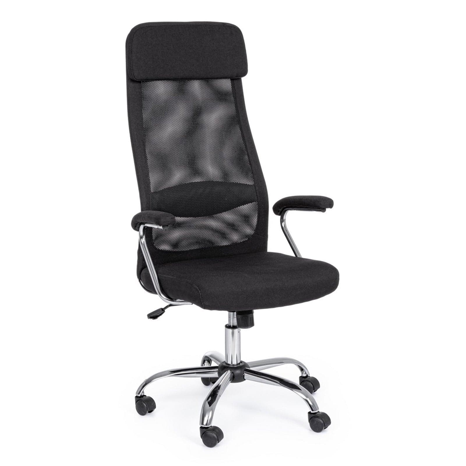 Poltrona "Clarissa" da ufficio ergonomica con braccioli, altezza regolabile, colore nero in Poltrone Decor Space - Altamura, commercioVirtuoso.it