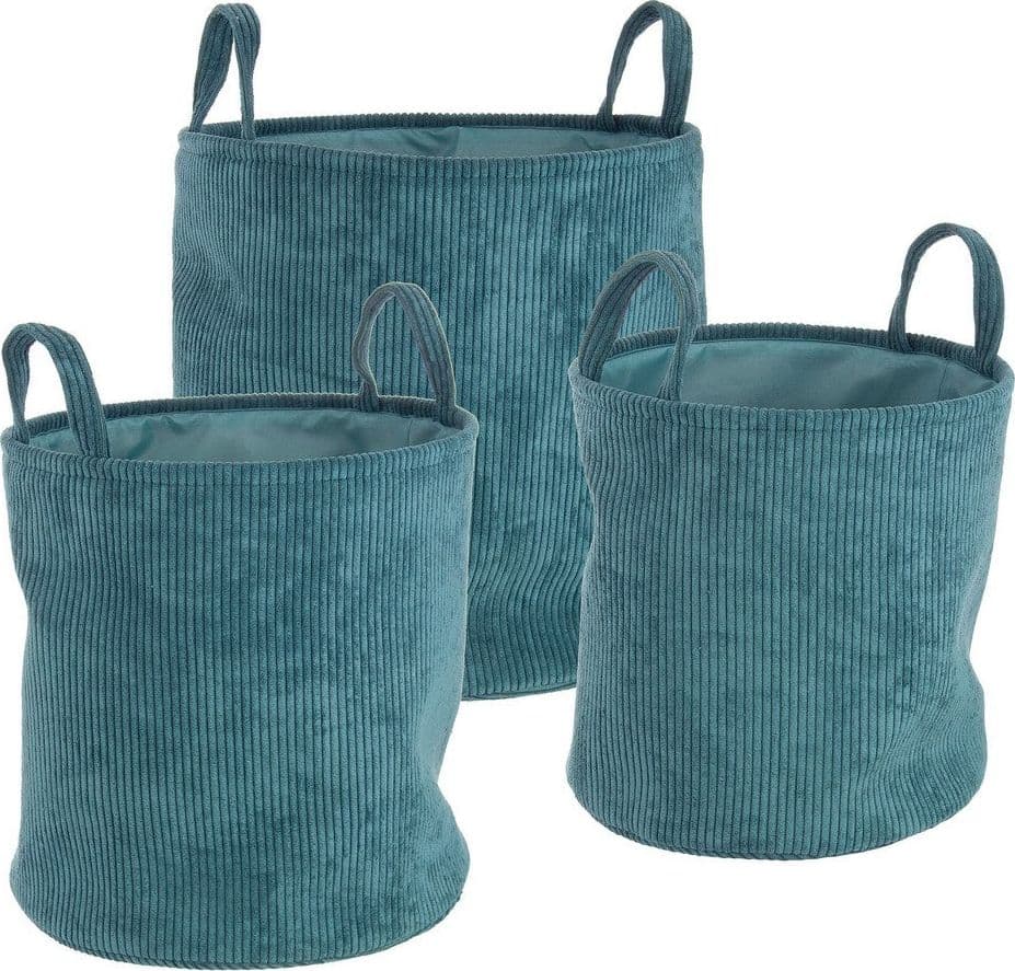Set 3 porta oggetti "Shirley" ottanio con manico in Organizer per cassetti Decor Space - Altamura, commercioVirtuoso.it