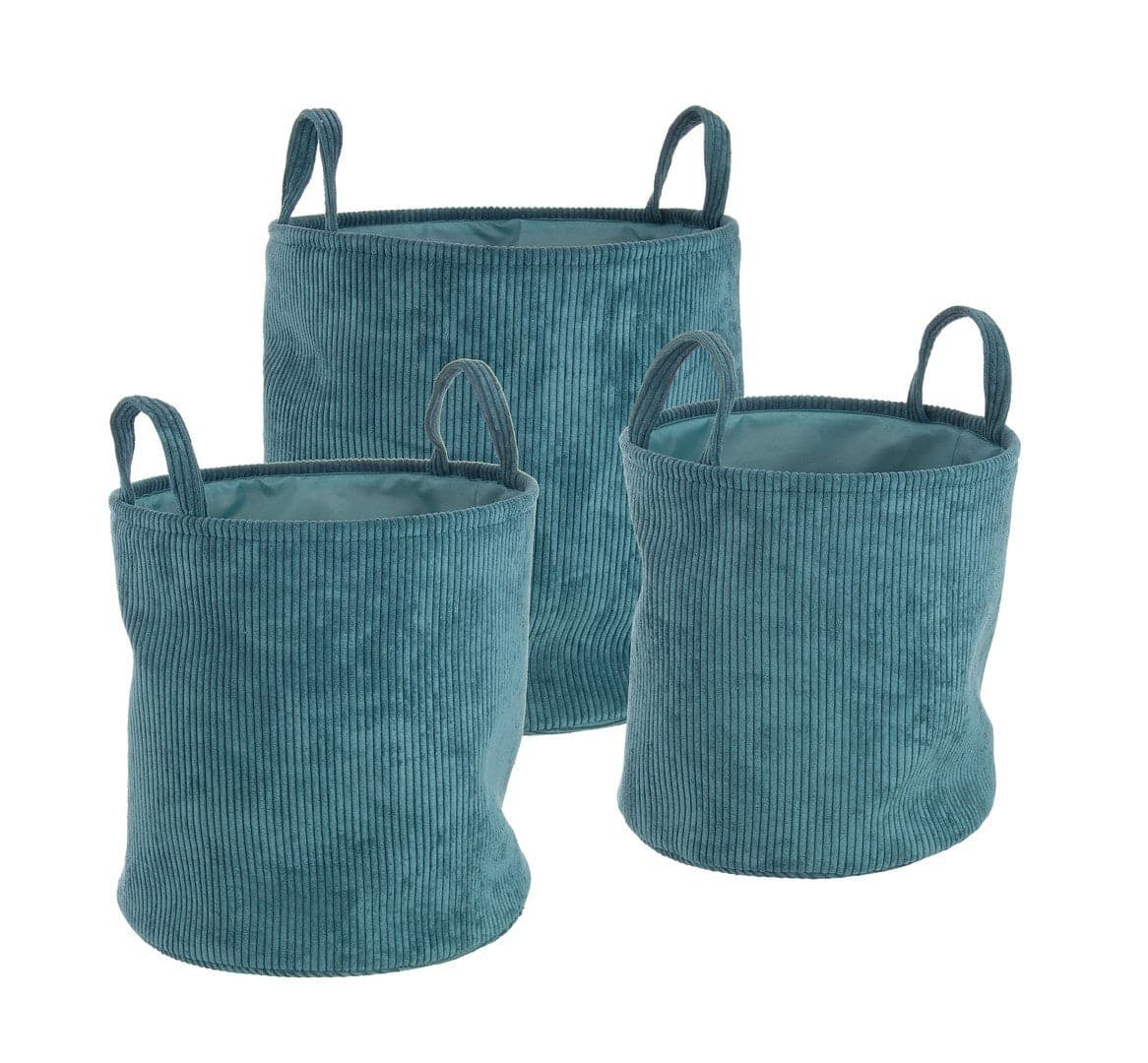 Set 3 porta oggetti "Shirley" ottanio con manico in Organizer per cassetti Decor Space - Altamura, commercioVirtuoso.it
