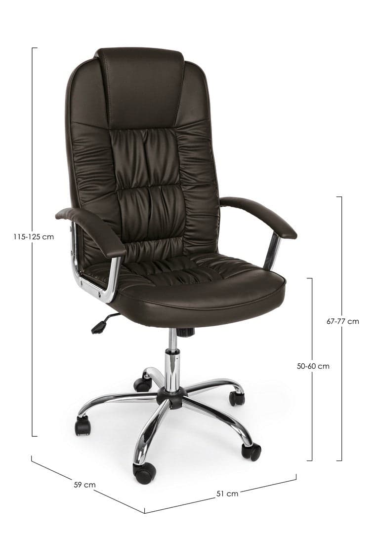 Poltrona "Dehli" da ufficio ergonomica, rivestimento in similpelle con braccioli e ruote in Poltrone Decor Space - Altamura, commercioVirtuoso.it