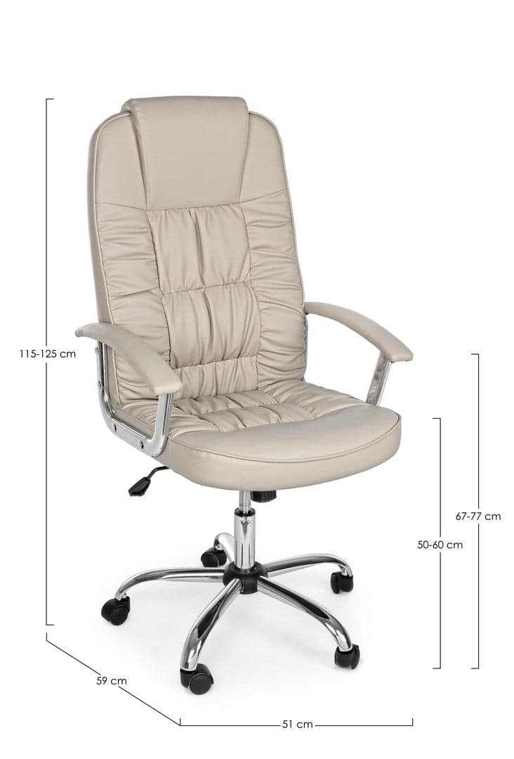 Poltrona "Dehli" da ufficio ergonomica, rivestimento in similpelle con braccioli e ruote in Poltrone Decor Space - Altamura, commercioVirtuoso.it