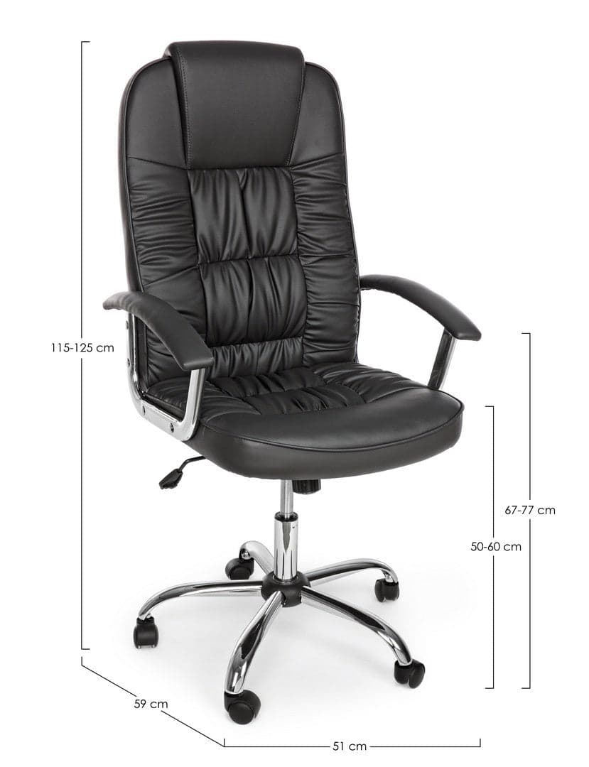 Poltrona "Dehli" da ufficio ergonomica, rivestimento in similpelle con braccioli e ruote in Poltrone Decor Space - Altamura, commercioVirtuoso.it