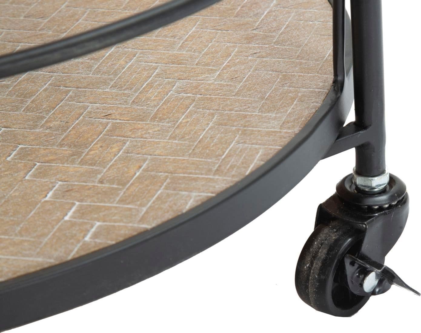 Carrello "Arex" con ruote struttura in ferro con 3 ripiani in legno in Panche contenitore Decor Space - Altamura, commercioVirtuoso.it