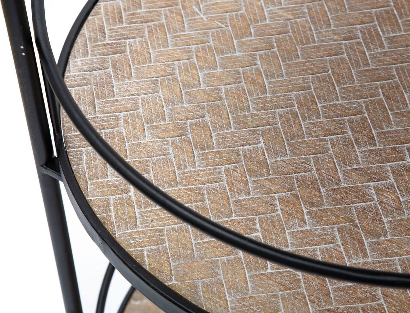 Carrello "Arex" con ruote struttura in ferro con 3 ripiani in legno in Panche contenitore Decor Space - Altamura, commercioVirtuoso.it