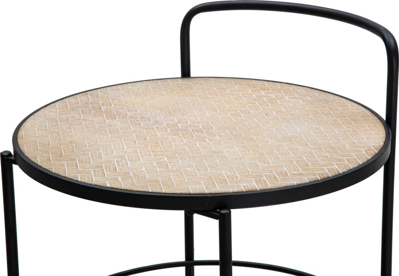 Carrello "Arex" con ruote struttura in ferro con 3 ripiani in legno in Panche contenitore Decor Space - Altamura, commercioVirtuoso.it