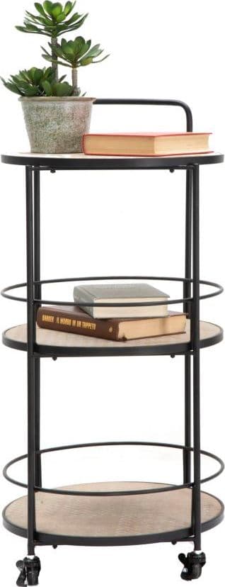 Carrello "Arex" con ruote struttura in ferro con 3 ripiani in legno in Panche contenitore Decor Space - Altamura, commercioVirtuoso.it