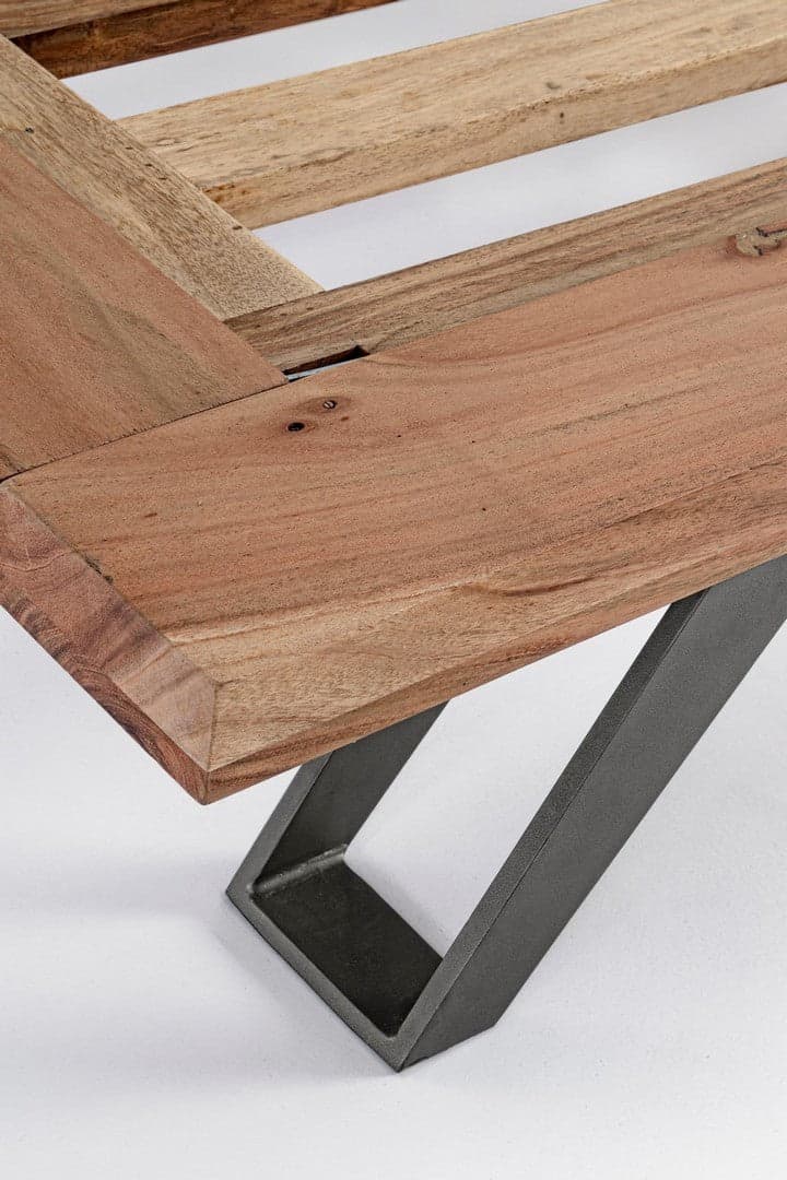 Letto a due posti "Aron" con Struttura in legno di acacia, stile moderno in Materassi Decor Space - Altamura, commercioVirtuoso.it