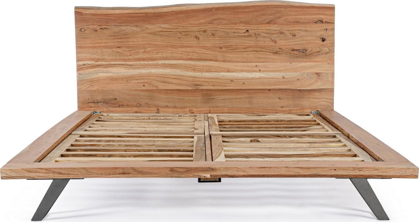 Letto a due posti "Aron" con Struttura in legno di acacia, stile moderno in Materassi Decor Space - Altamura, commercioVirtuoso.it