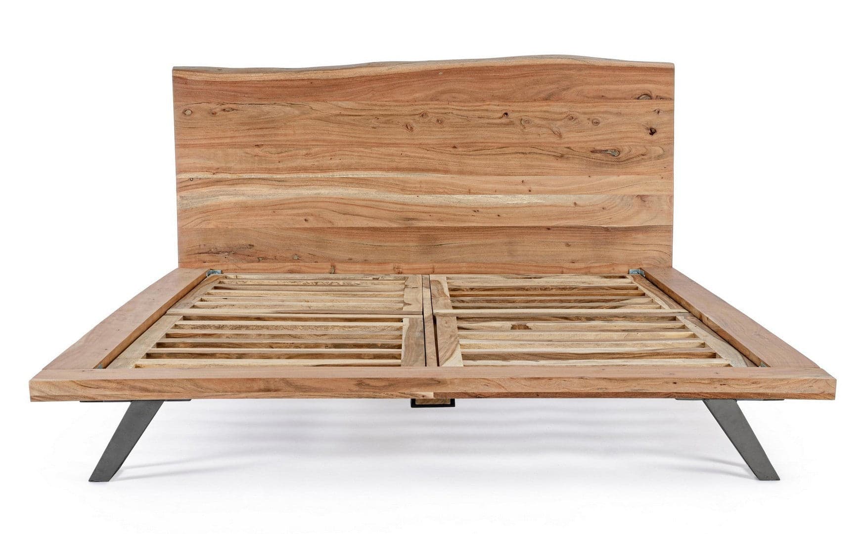 Letto a due posti "Aron" con Struttura in legno di acacia, stile moderno in Materassi Decor Space - Altamura, commercioVirtuoso.it
