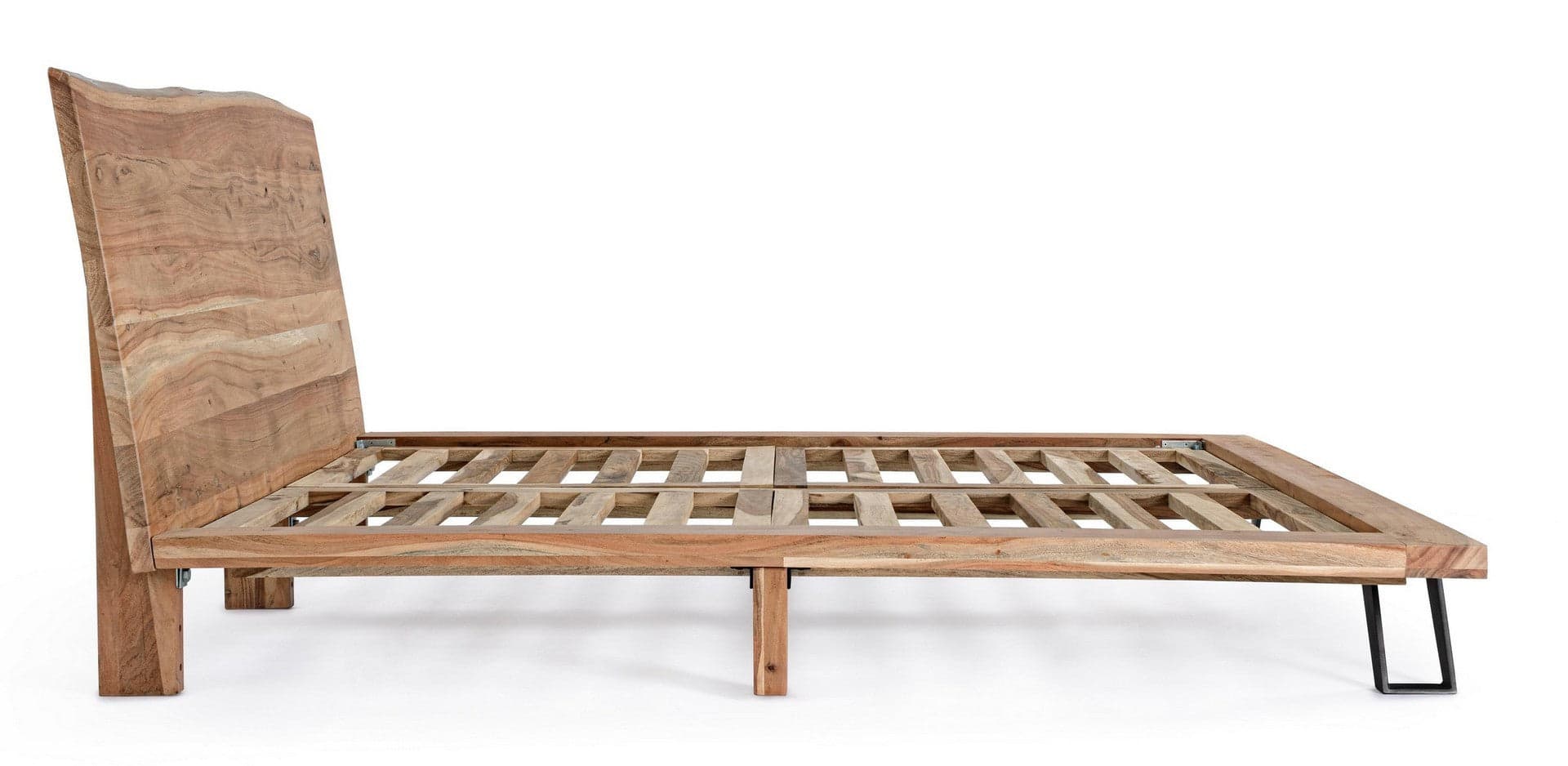 Letto a due posti "Aron" con Struttura in legno di acacia, stile moderno in Materassi Decor Space - Altamura, commercioVirtuoso.it