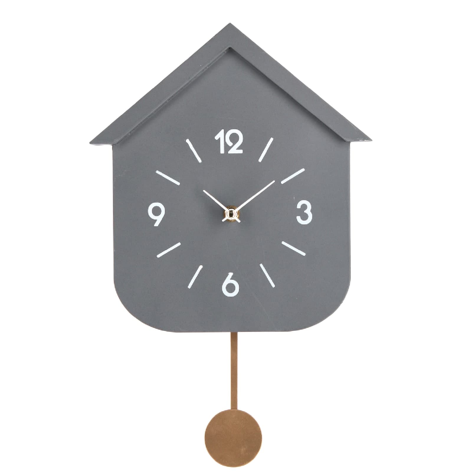 Orologio da parete "Home" con pendolo in acciaio a batteria 24x5,5x37,5 h cm in Orologi da parete Decor Space - Altamura, commercioVirtuoso.it
