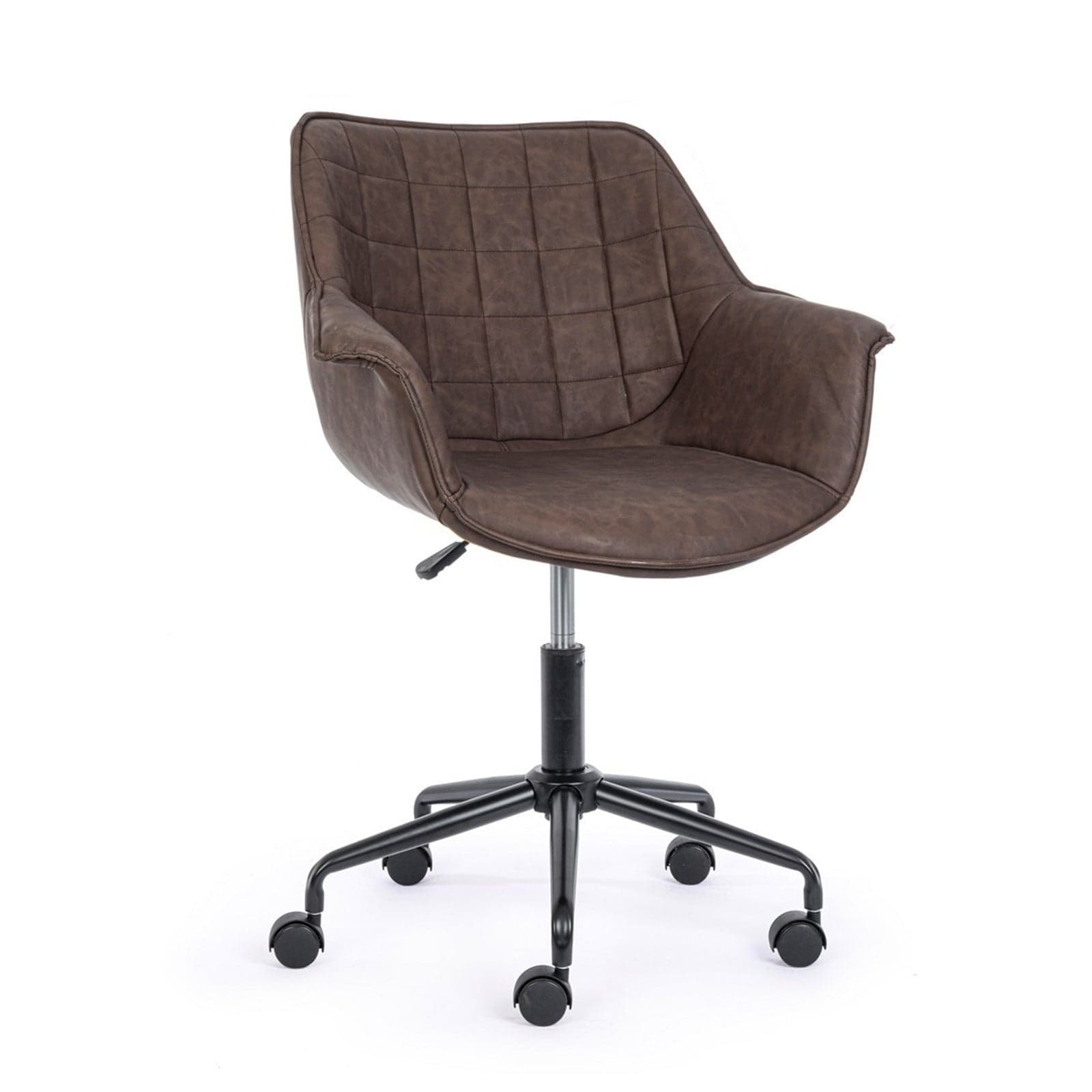 Poltrona "Joshua" da ufficio ergonomica, rivestimento in similpelle con braccioli e ruote