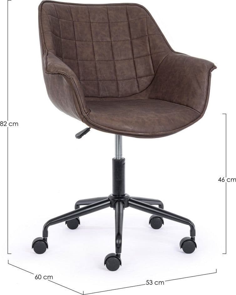 Poltrona "Joshua" da ufficio ergonomica, rivestimento in similpelle con braccioli e ruote in Poltrone Decor Space - Altamura, commercioVirtuoso.it