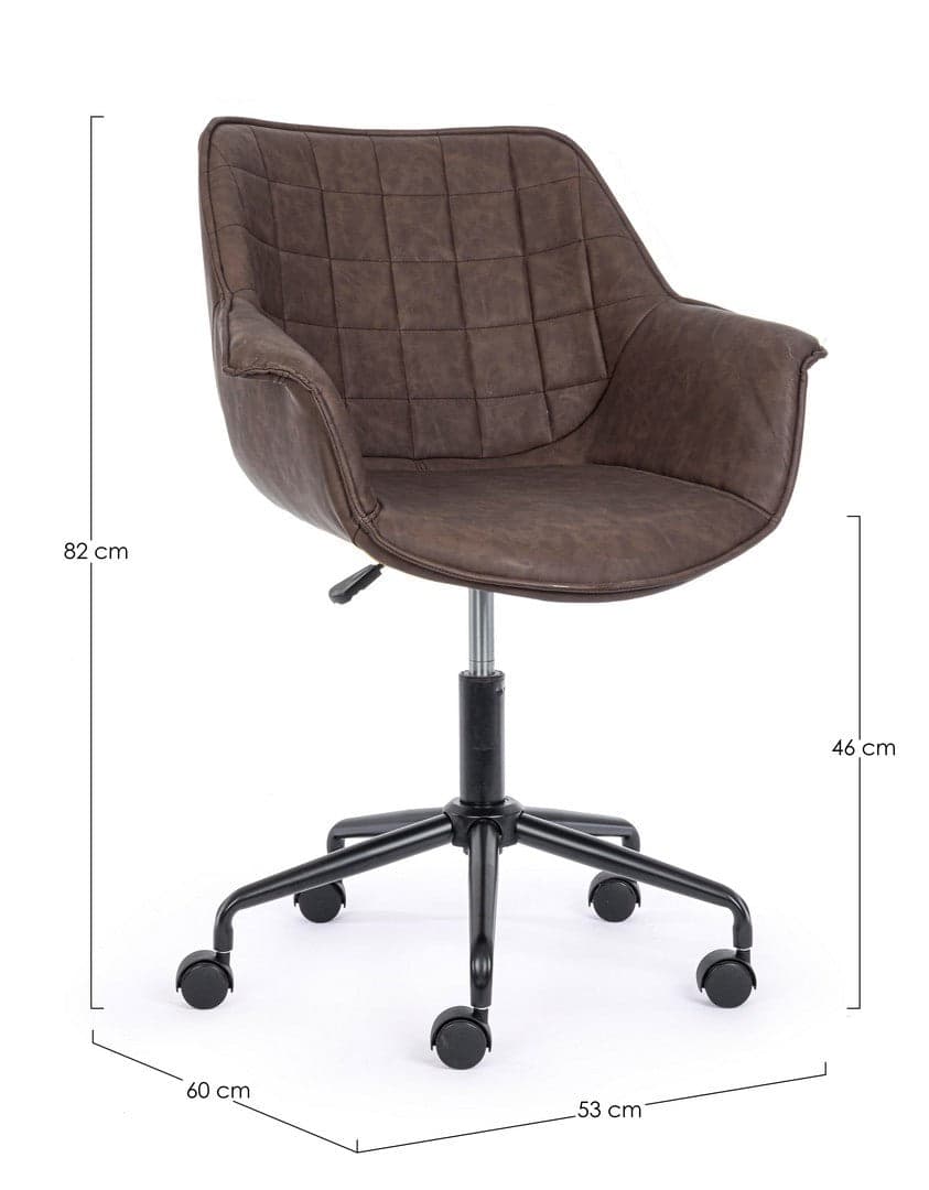 Poltrona "Joshua" da ufficio ergonomica, rivestimento in similpelle con braccioli e ruote in Poltrone Decor Space - Altamura, commercioVirtuoso.it