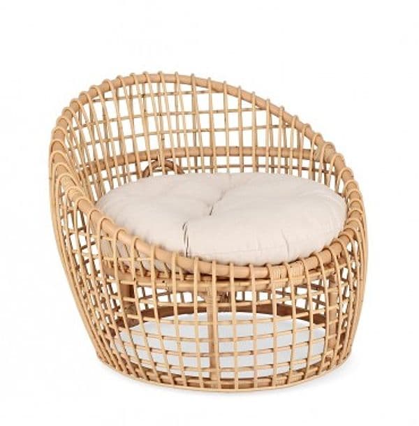 Poltrona "Camaleonte" con struttura in rattan e cuscino in Poltrone Decor Space - Altamura, commercioVirtuoso.it
