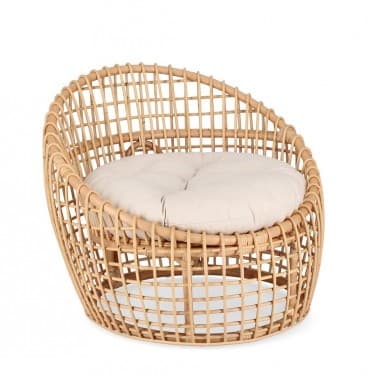 Poltrona "Camaleonte" con struttura in rattan e cuscino in Poltrone Decor Space - Altamura, commercioVirtuoso.it