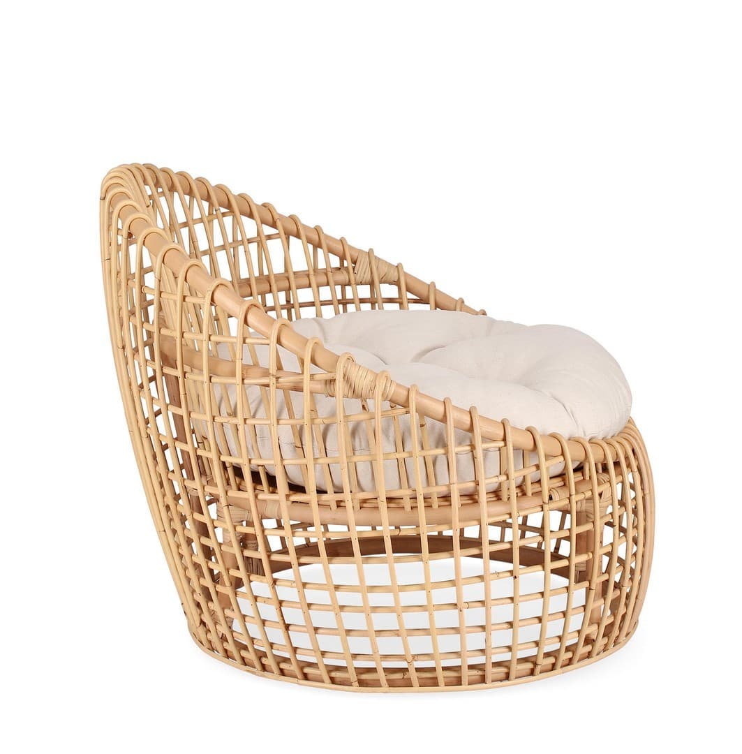 Poltrona "Camaleonte" con struttura in rattan e cuscino in Poltrone Decor Space - Altamura, commercioVirtuoso.it
