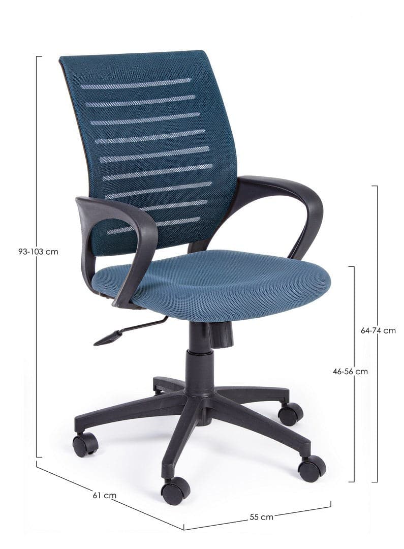 Sedia "Marion" da ufficio ergonomica con braccioli, altezza regolabile, ruote in Poltrone Decor Space - Altamura, commercioVirtuoso.it