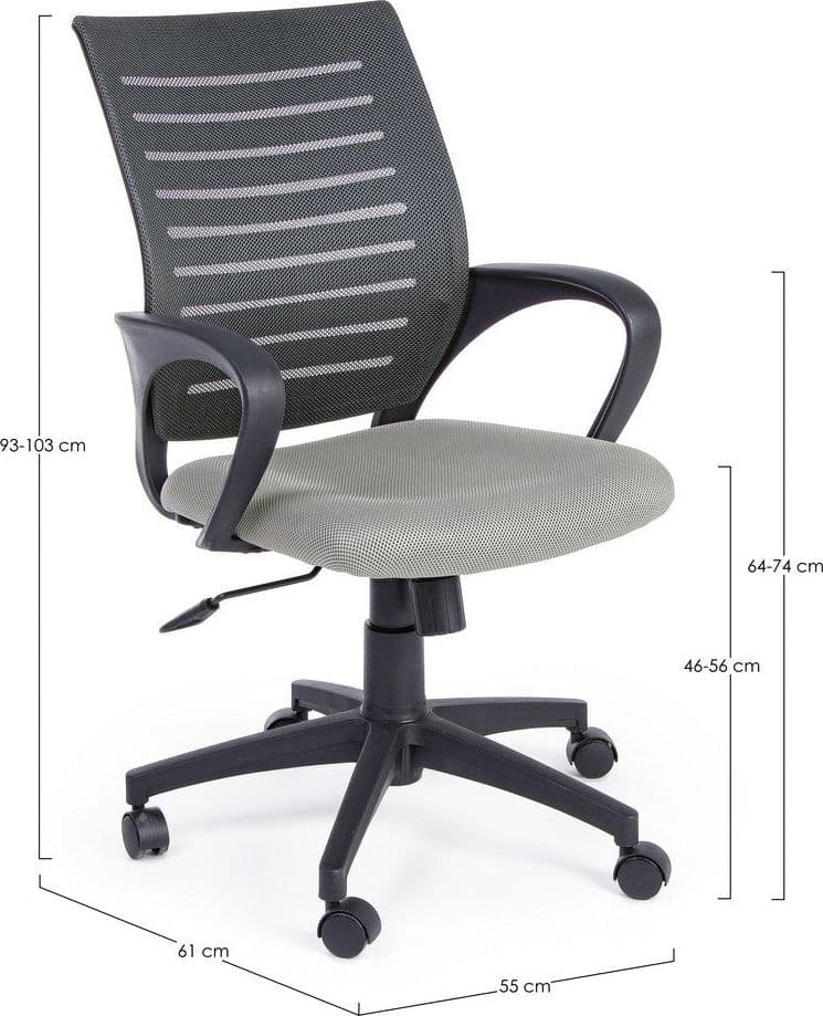 Sedia "Marion" da ufficio ergonomica con braccioli, altezza regolabile, ruote in Poltrone Decor Space - Altamura, commercioVirtuoso.it