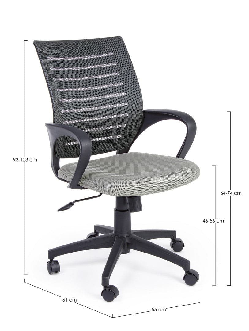 Sedia "Marion" da ufficio ergonomica con braccioli, altezza regolabile, ruote in Poltrone Decor Space - Altamura, commercioVirtuoso.it