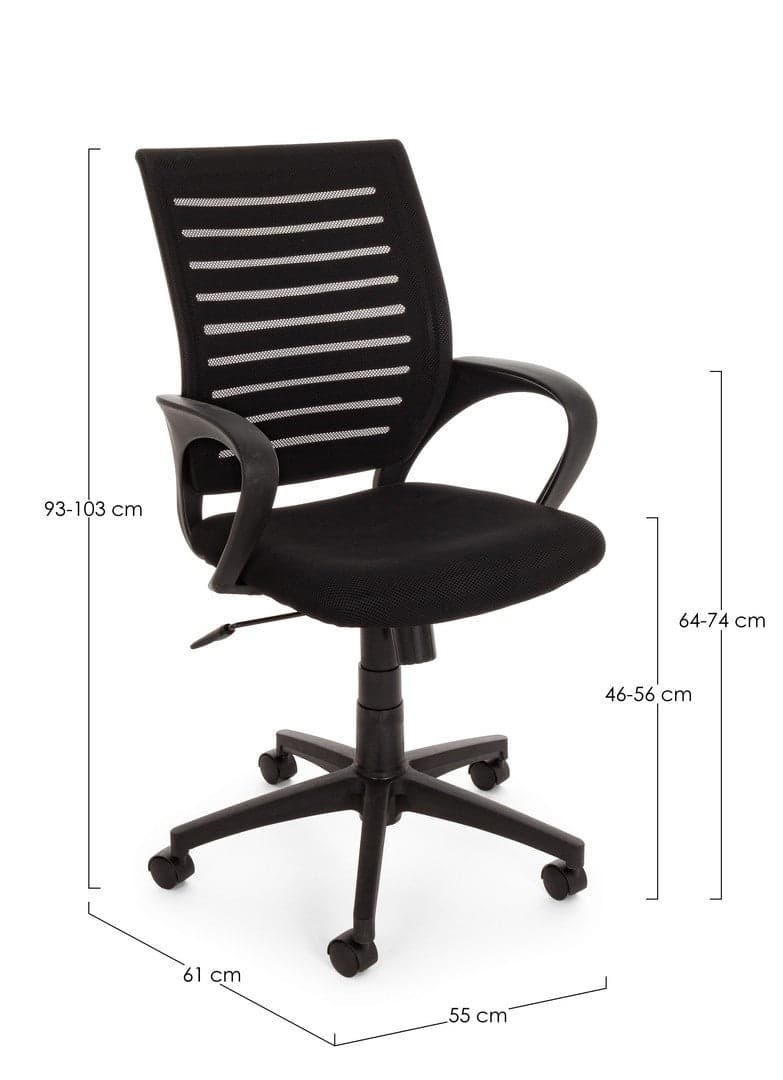 Sedia "Marion" da ufficio ergonomica con braccioli, altezza regolabile, ruote in Poltrone Decor Space - Altamura, commercioVirtuoso.it