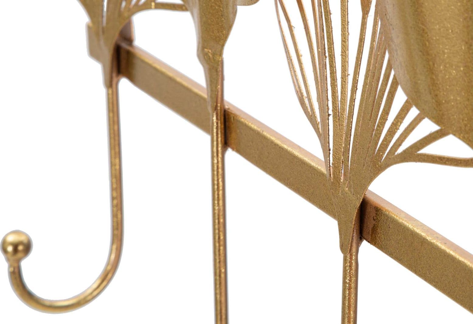 Appendiabiti da parete struttura in metallo color oro con 5 ganci per interni - 2