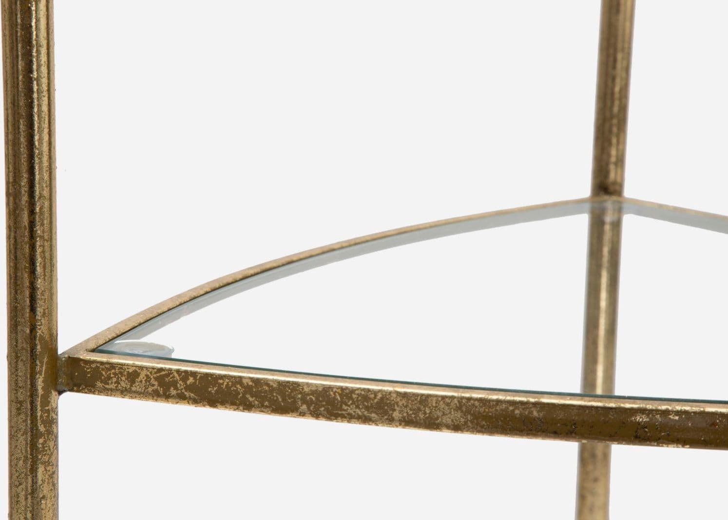 Tavolinetto porta telefono con 3 ripiani in metallo color oro e vetro per interni in Console e tavoli da divano Decor Space - Altamura, commercioVirtuoso.it