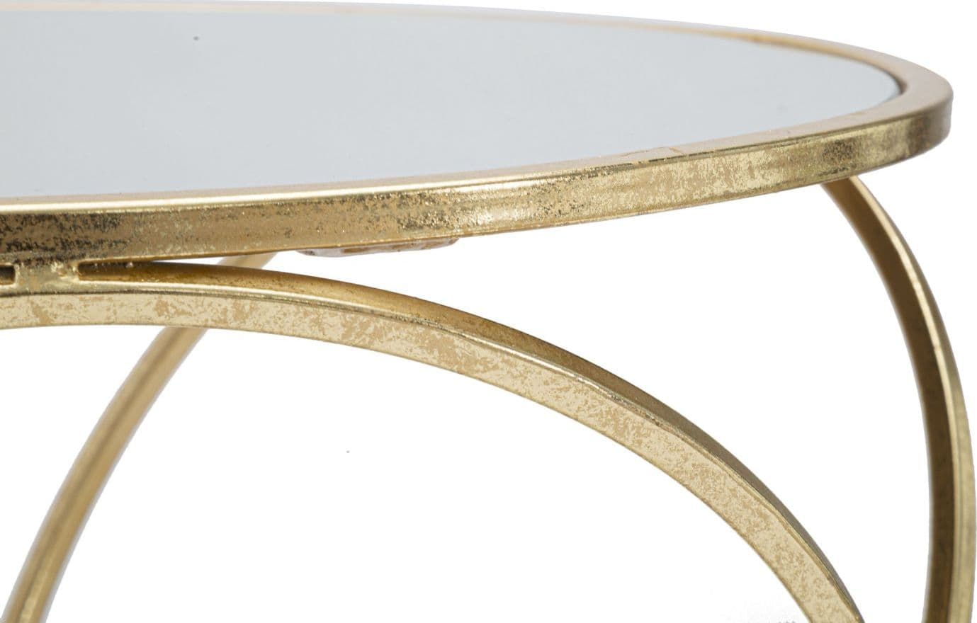 Tavolinetto "Circly" struttura in metallo color oro ripiano in vetro per interni in Console e tavoli da divano Decor Space - Altamura, commercioVirtuoso.it