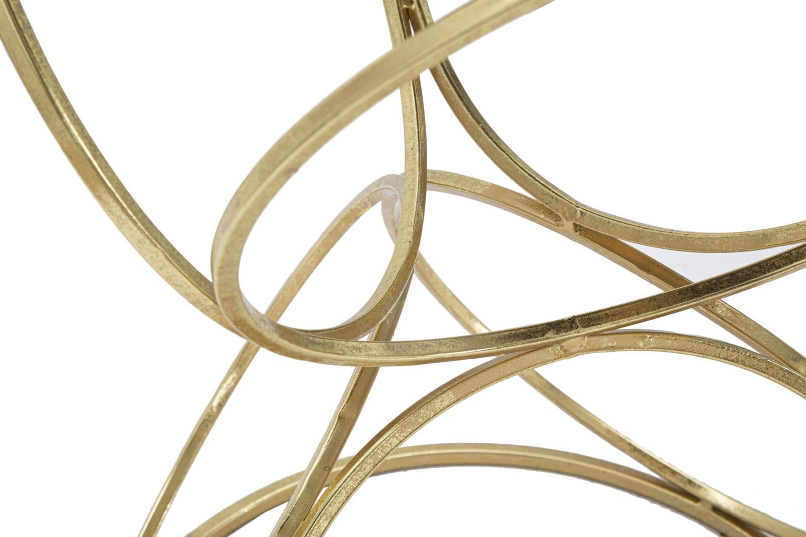 Tavolinetto "Circly" struttura in metallo color oro ripiano in vetro per interni in Console e tavoli da divano Decor Space - Altamura, commercioVirtuoso.it