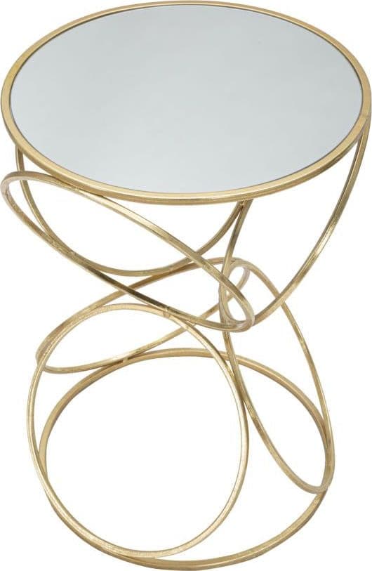Tavolinetto "Circly" struttura in metallo color oro ripiano in vetro per interni in Console e tavoli da divano Decor Space - Altamura, commercioVirtuoso.it