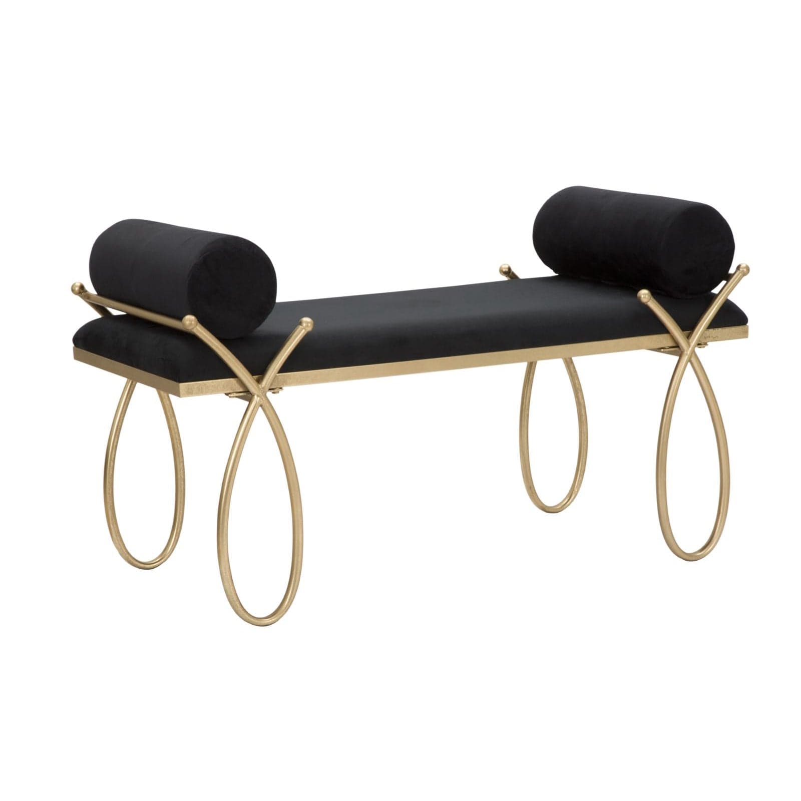 Panca "Ribbon" in poliestere gambe in metallo color oro per interni in Panche contenitore Decor Space - Altamura, commercioVirtuoso.it