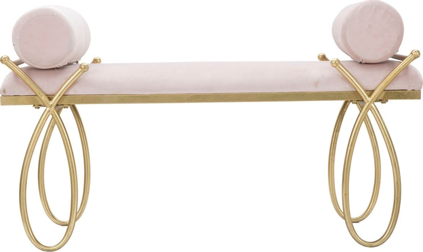 Panca "Ribbon" in poliestere gambe in metallo color oro per interni in Panche contenitore Decor Space - Altamura, commercioVirtuoso.it