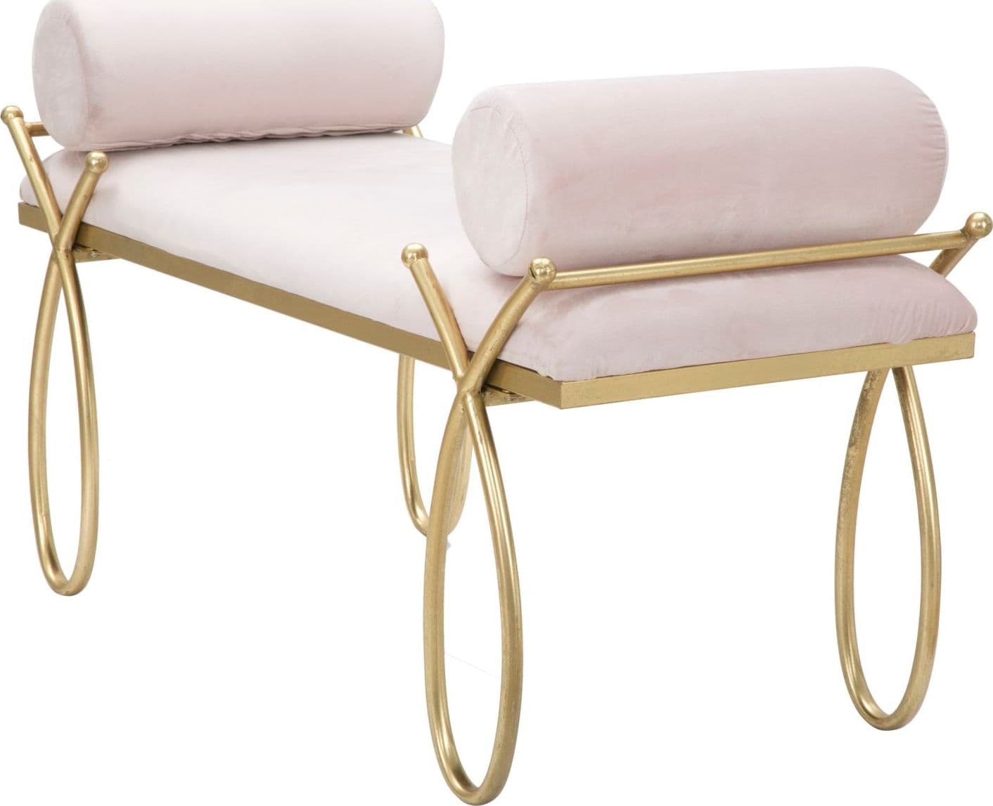 Panca "Ribbon" in poliestere gambe in metallo color oro per interni in Panche contenitore Decor Space - Altamura, commercioVirtuoso.it