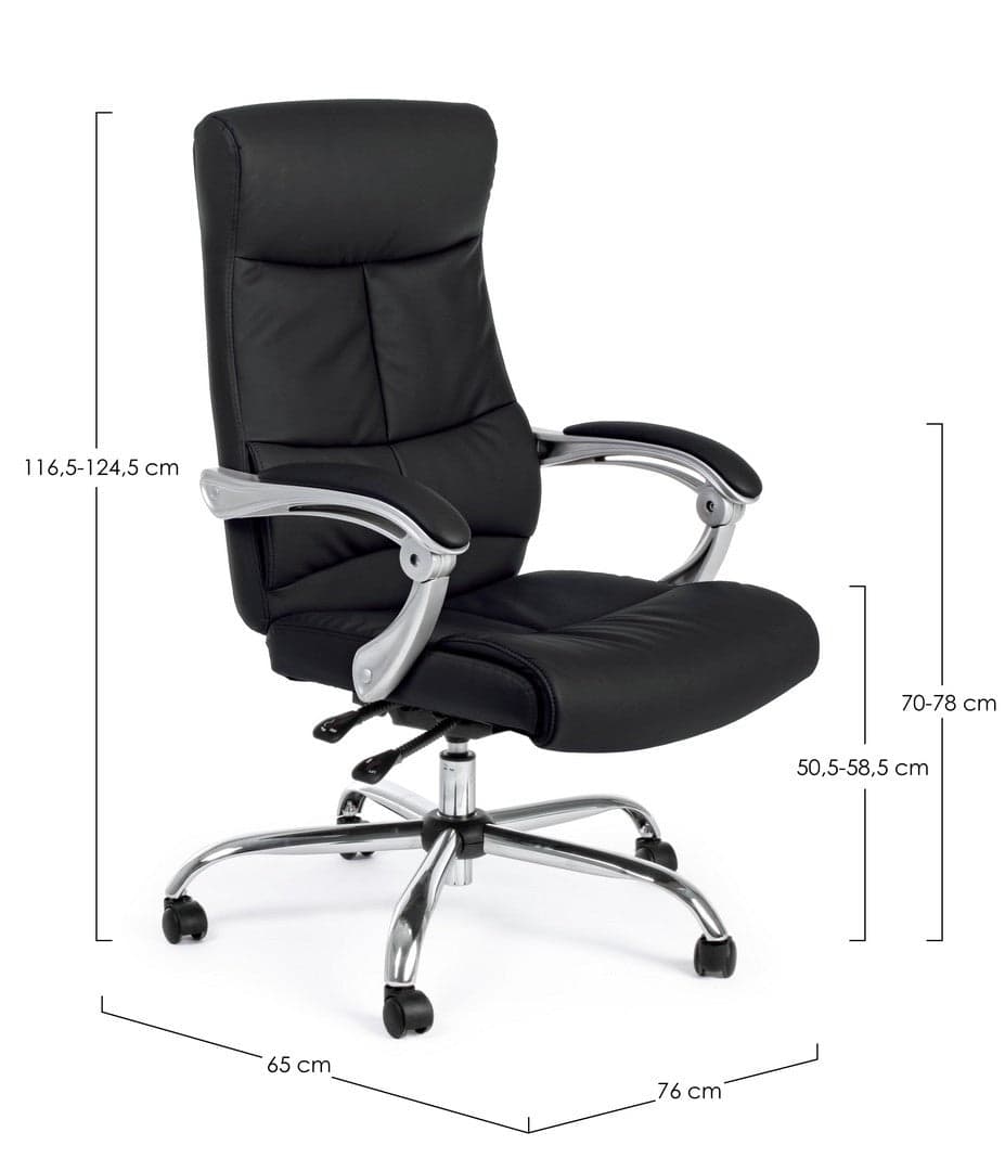 Sedia "Lisbona" da ufficio ergonomica con braccioli, altezza regolabile, schienale reclinabile in Poltrone Decor Space - Altamura, commercioVirtuoso.it