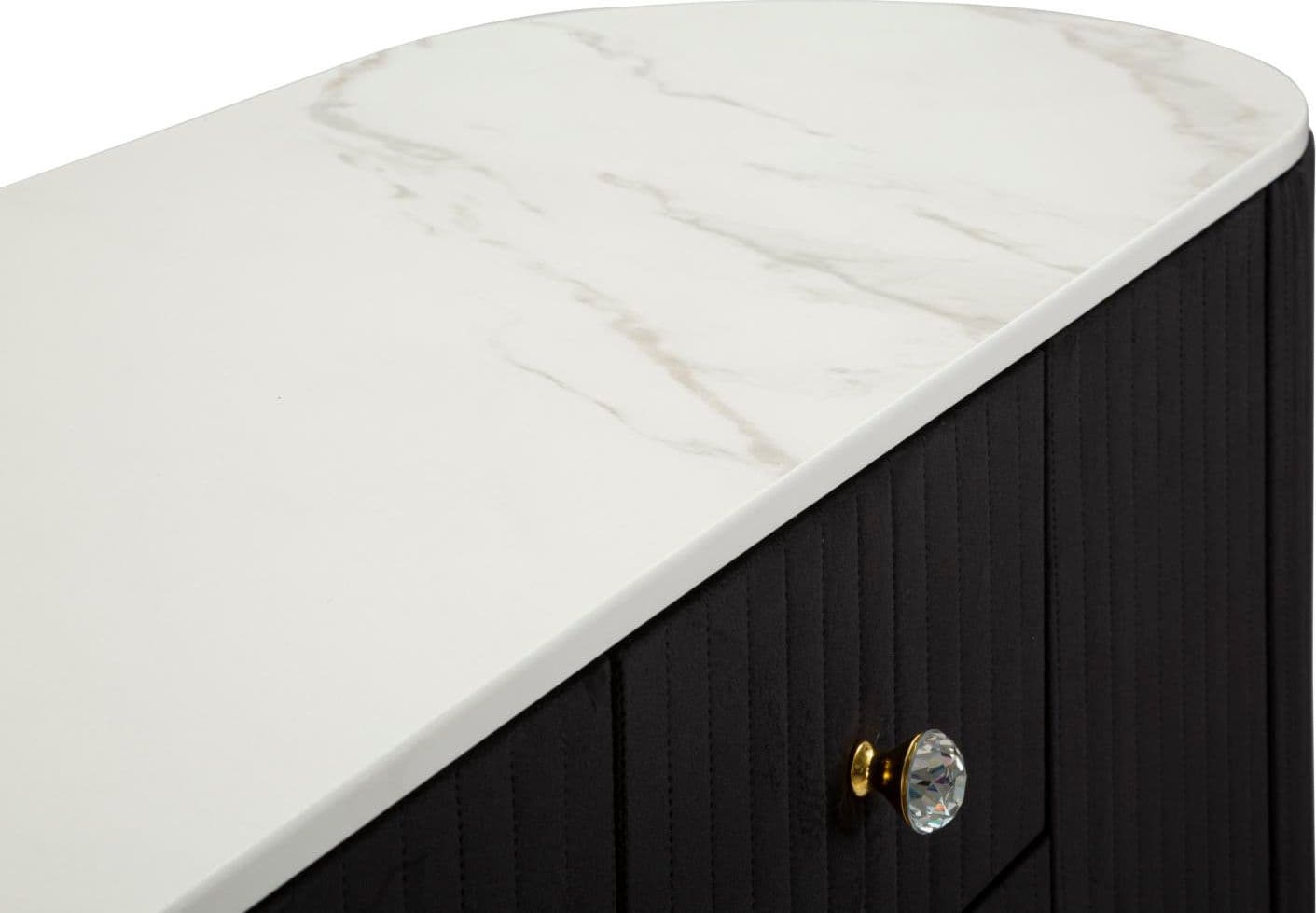 Mobile "Montpellier" struttura in metallo, legno e tessuto ripiano in marmo per interni in Cassettiere Decor Space - Altamura, commercioVirtuoso.it