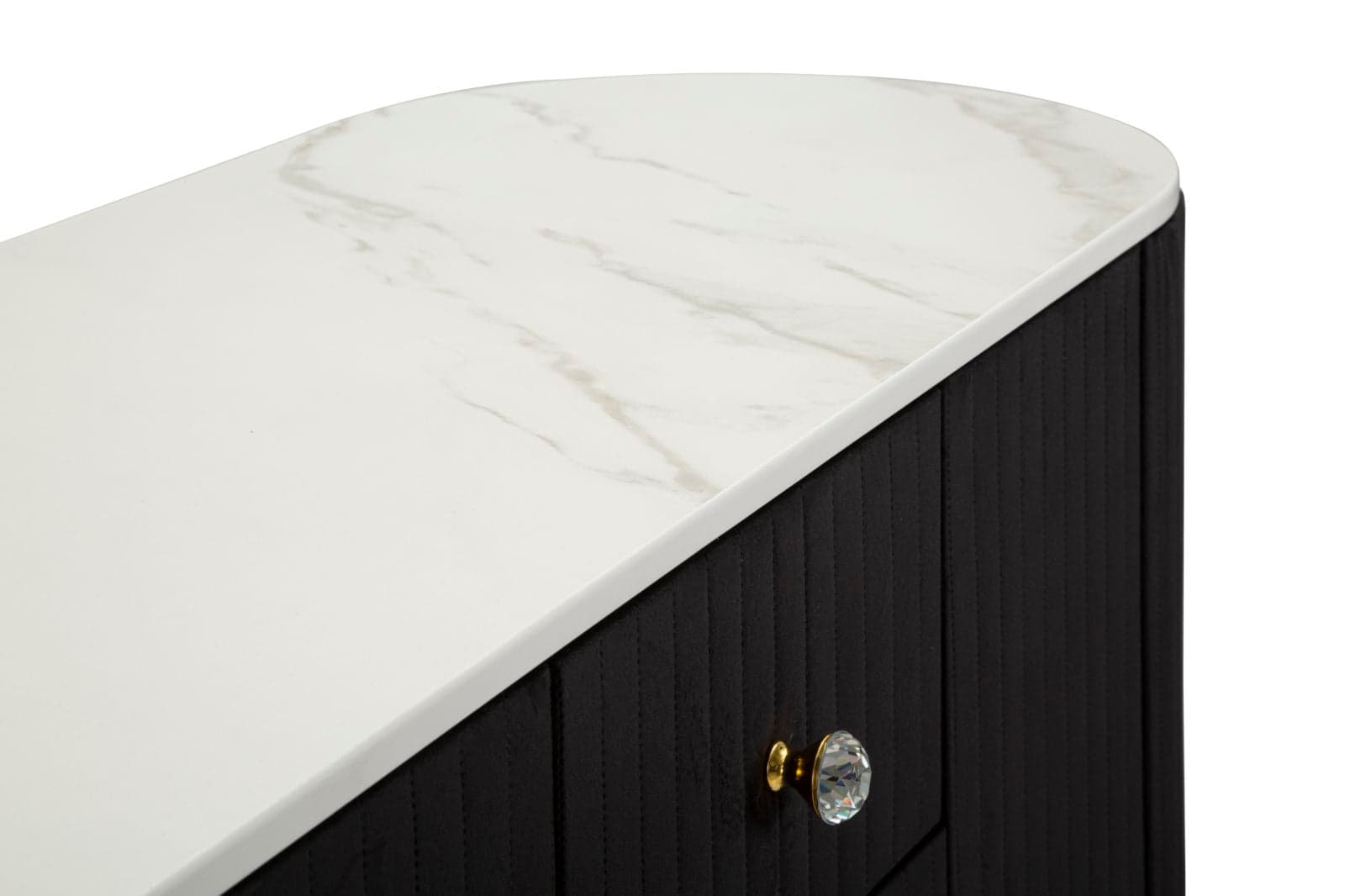 Mobile "Montpellier" struttura in metallo, legno e tessuto ripiano in marmo per interni in Cassettiere Decor Space - Altamura, commercioVirtuoso.it