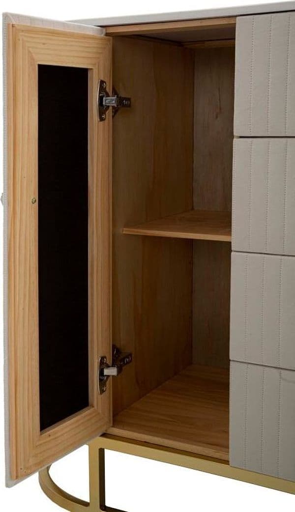 Mobile "Montpellier" struttura in metallo, legno e tessuto ripiano in marmo per interni in Cassettiere Decor Space - Altamura, commercioVirtuoso.it