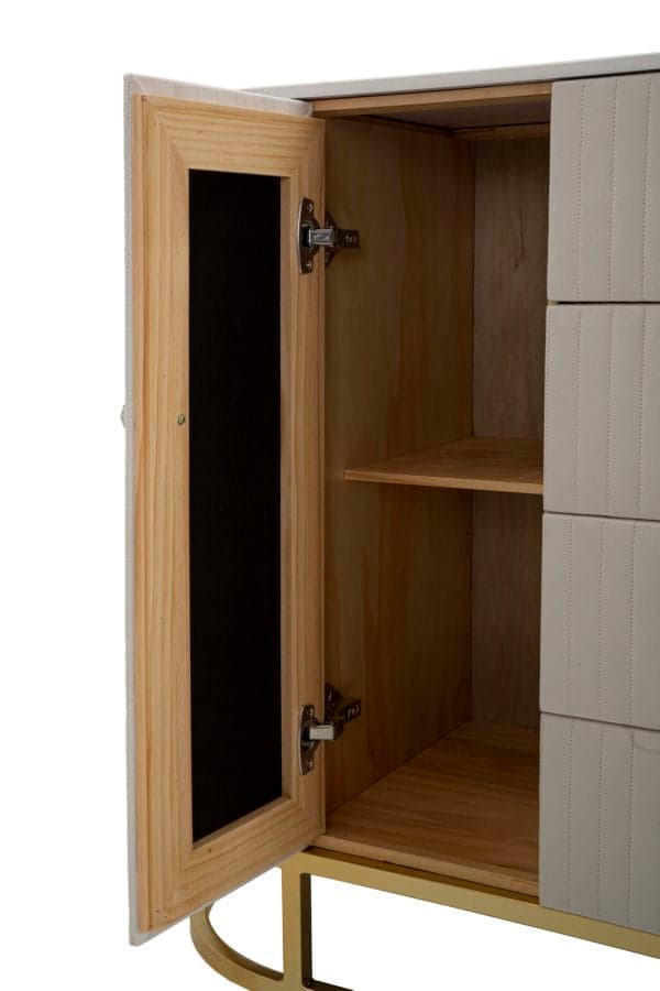 Mobile "Montpellier" struttura in metallo, legno e tessuto ripiano in marmo per interni in Cassettiere Decor Space - Altamura, commercioVirtuoso.it
