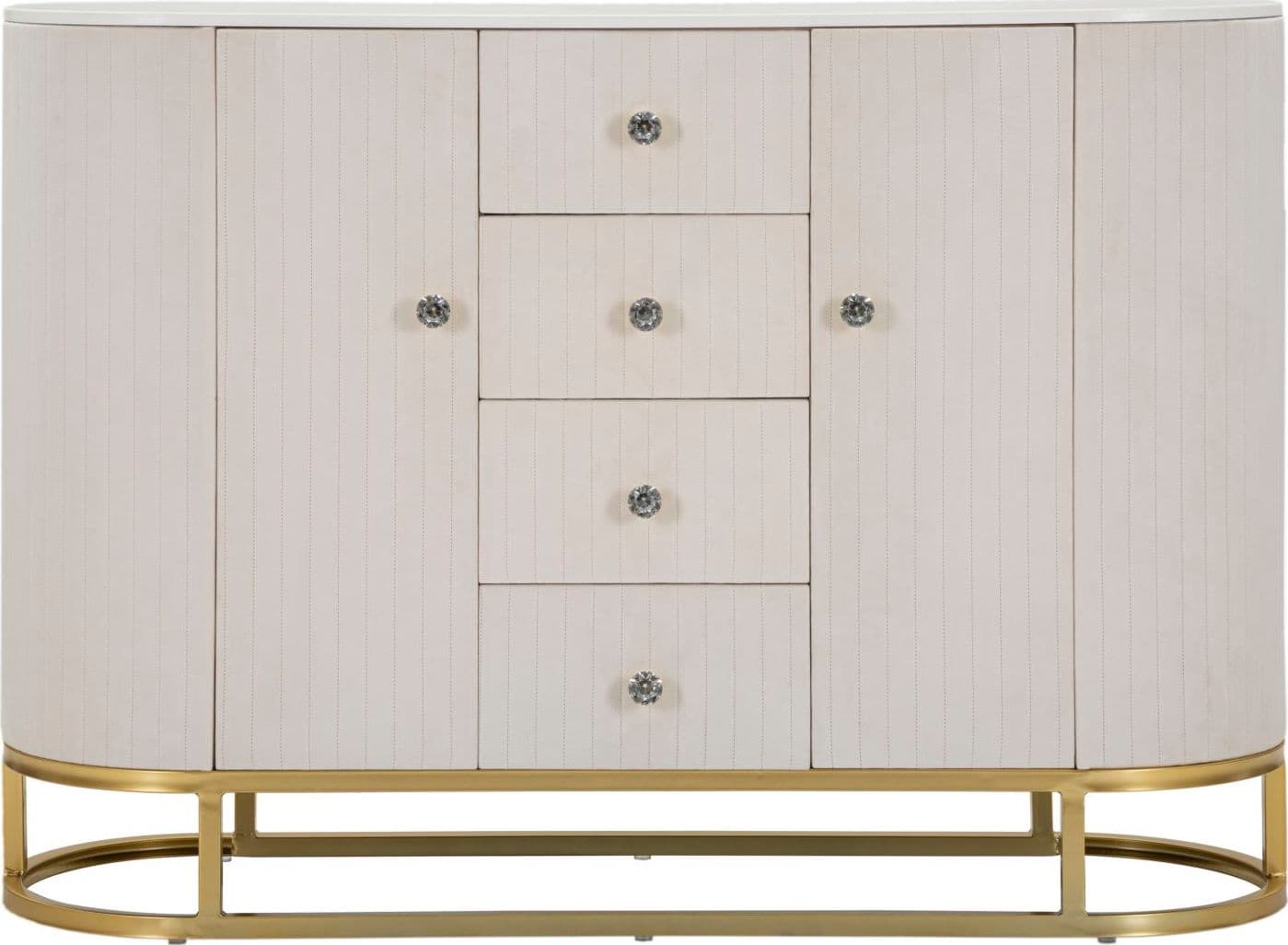 Mobile "Montpellier" struttura in metallo, legno e tessuto ripiano in marmo per interni in Cassettiere Decor Space - Altamura, commercioVirtuoso.it