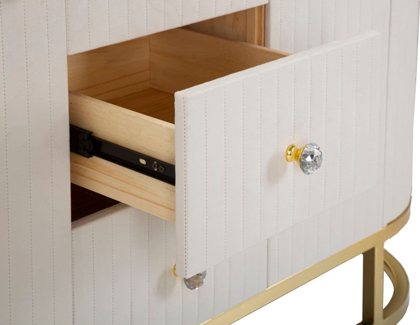 Mobile "Montpellier" struttura in metallo, legno e tessuto ripiano in marmo per interni in Cassettiere Decor Space - Altamura, commercioVirtuoso.it