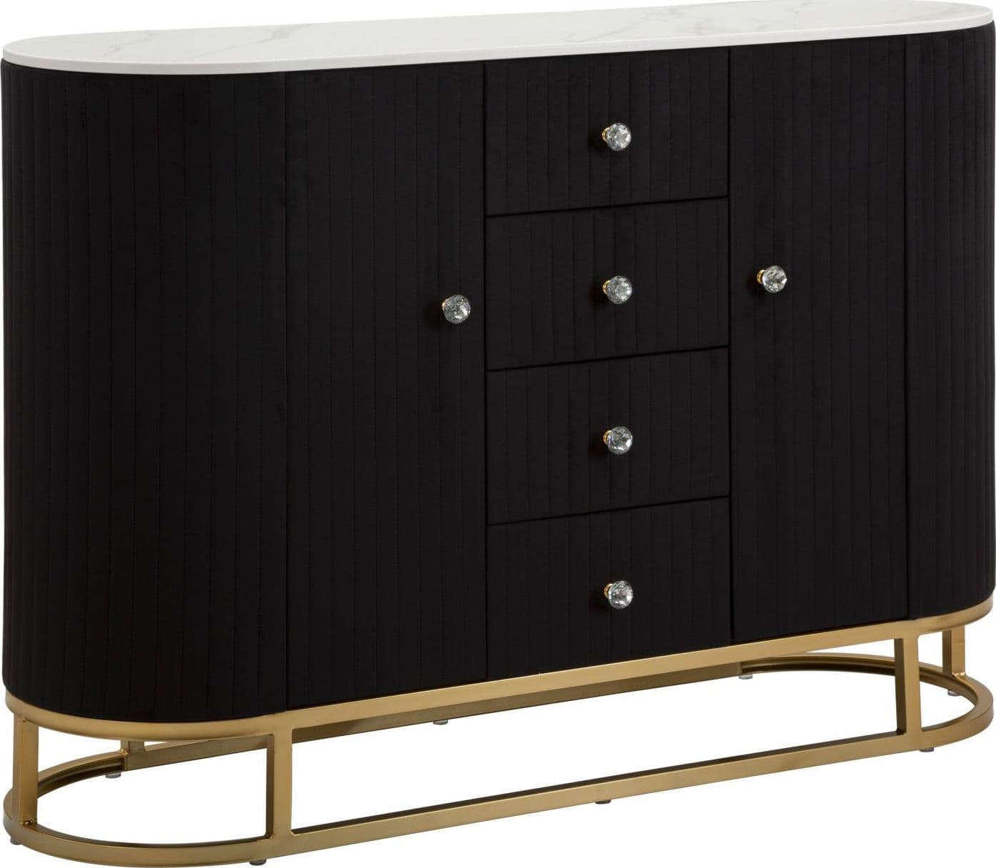 Mobile "Montpellier" struttura in metallo, legno e tessuto ripiano in marmo per interni in Cassettiere Decor Space - Altamura, commercioVirtuoso.it
