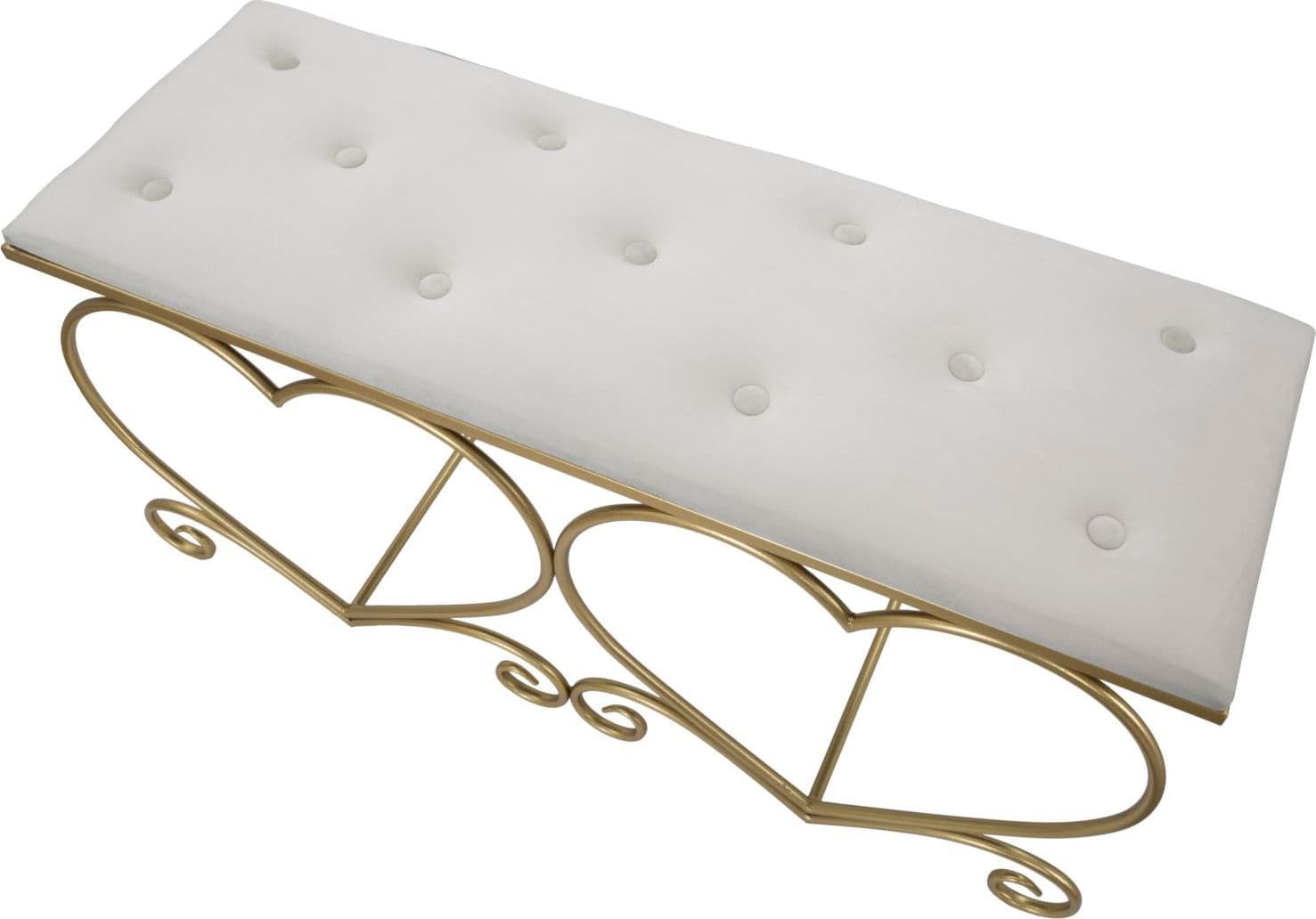 Panca "Heart" in poliestere struttura in metallo color oro per interni in Panche contenitore Decor Space - Altamura, commercioVirtuoso.it