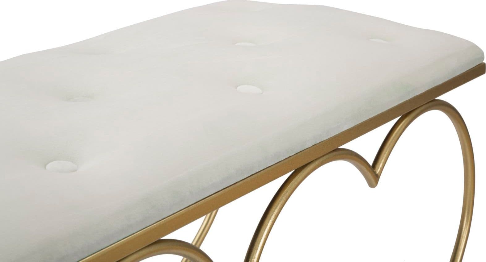 Panca "Heart" in poliestere struttura in metallo color oro per interni in Panche contenitore Decor Space - Altamura, commercioVirtuoso.it
