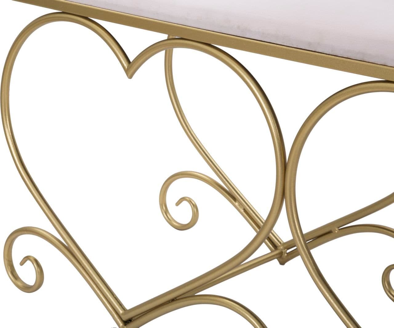 Panca "Heart" in poliestere struttura in metallo color oro per interni in Panche contenitore Decor Space - Altamura, commercioVirtuoso.it