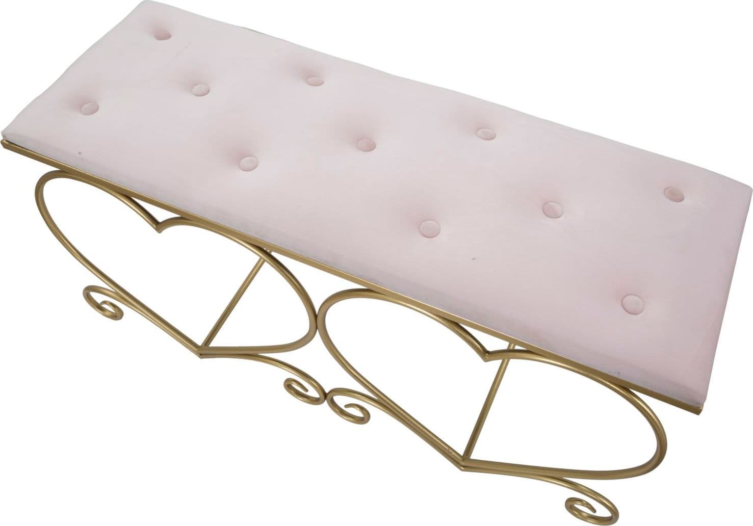 Panca "Heart" in poliestere struttura in metallo color oro per interni in Panche contenitore Decor Space - Altamura, commercioVirtuoso.it